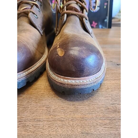Frye Leather Boots Dakota Plain Toe Brown Mens 13 Lace Up Work Western main image 5